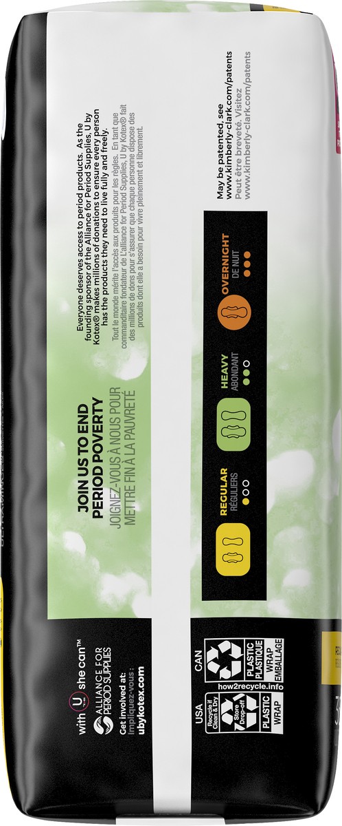 slide 4 of 9, U by Kotex Clean & Secure Ultra Thin Pads with Wings, Regular Absorbency, 36 Count, 36 ct