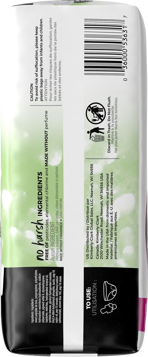 slide 8 of 9, U by Kotex Clean & Secure Ultra Thin Pads with Wings, Regular Absorbency, 36 Count, 36 ct