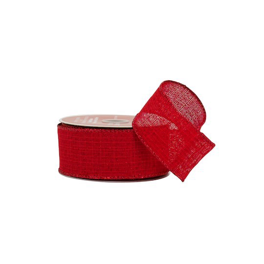 slide 1 of 3, 1.5" X 30ft. Red Wired Shimmer Ribbon By Celebrate It, 1.5 in x 30 ft