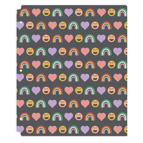 slide 1 of 1, Office Depot Brand Fashion 2-Pocket Poly Folder, 8-1/2'' X 11'', Hearts & Rainbows, 1 ct