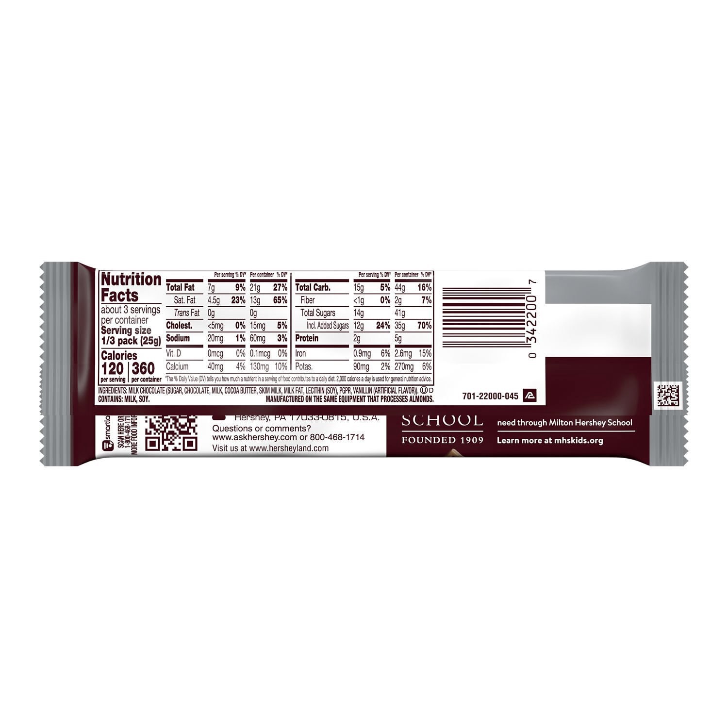 slide 7 of 8, Hershey's Milk Chocolate King Size Bar, 2.6 oz