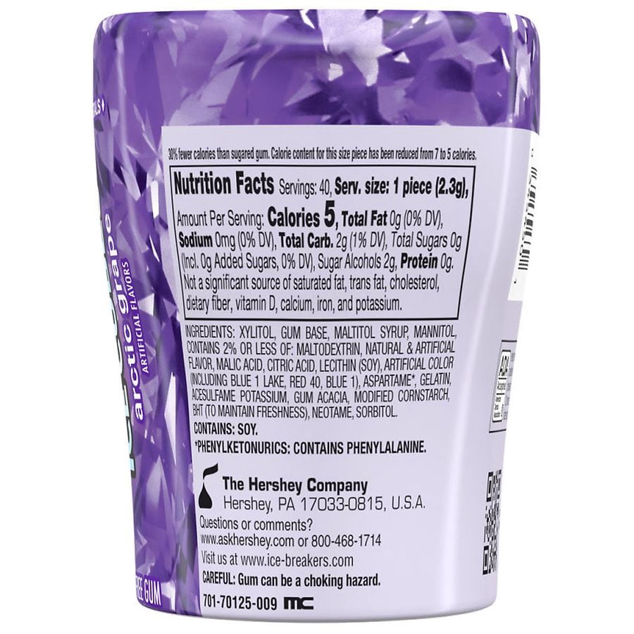 slide 2 of 5, Ice Breakers Gum, Sugar Free, Arctic Grape, Ice Cubes, 40 ct
