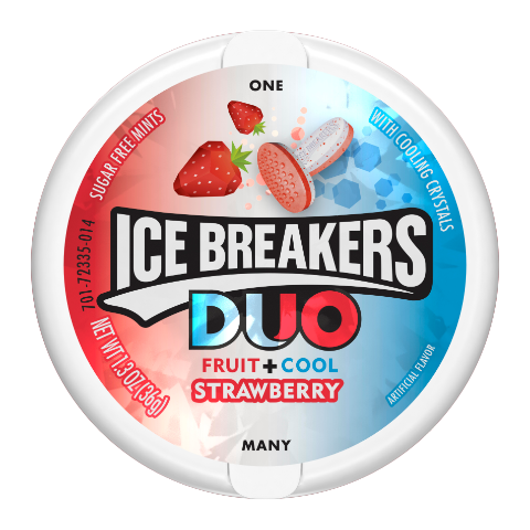 slide 1 of 1, Ice Breakers Duo Strawberry, 1.3 oz