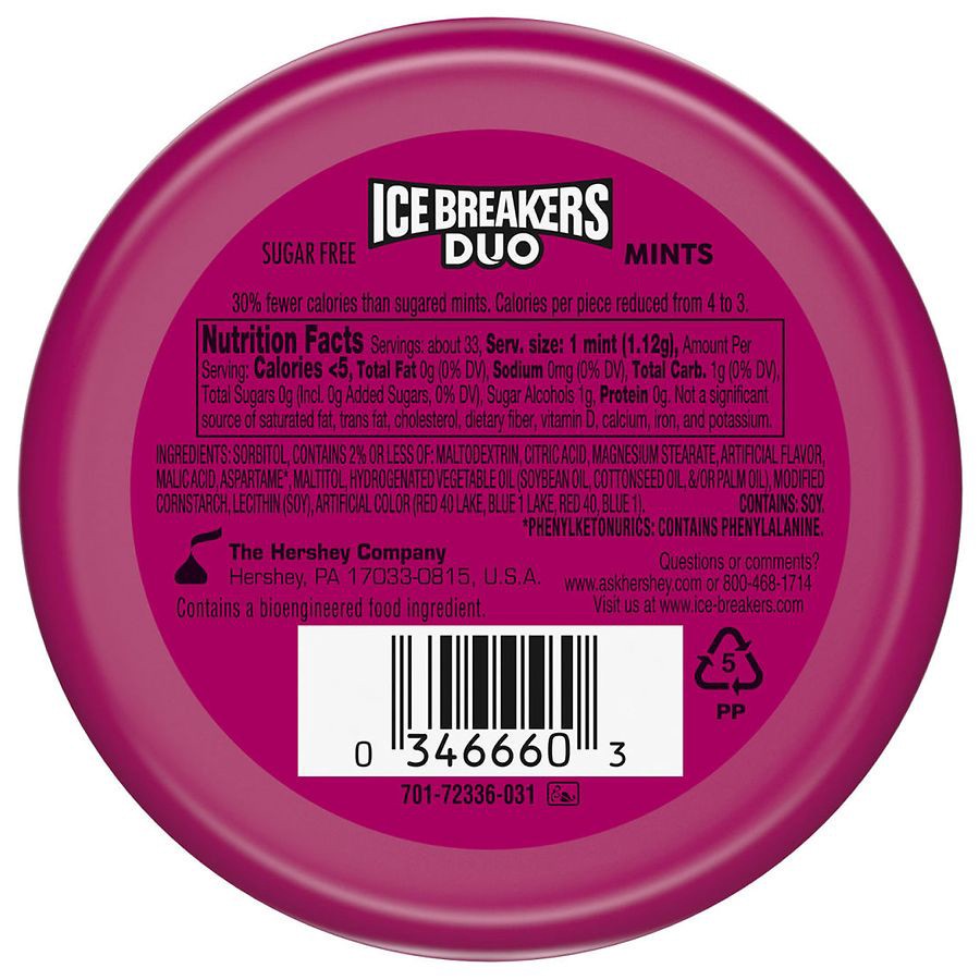 slide 3 of 5, Ice Breakers Mints, Sugar Free, Raspberry, 1.3 oz