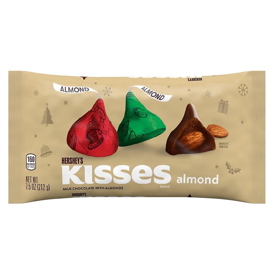 slide 1 of 1, Hershey's Candy, Holiday, Bag Milk Chocolate with Almonds, 7.5 oz