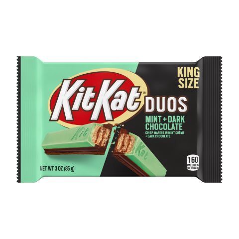slide 1 of 1, KIT KAT Duos Dark Chocolate Mint King Size, 3 oz