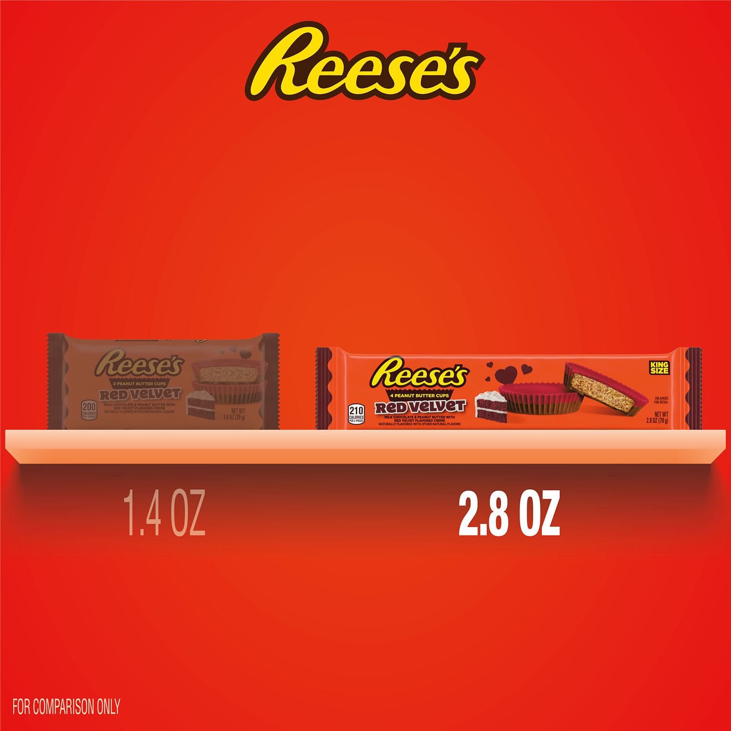 slide 6 of 7, Reese's, King Size Red Velvet Peanut Butter Cups- 2.8 oz, 2.8 oz