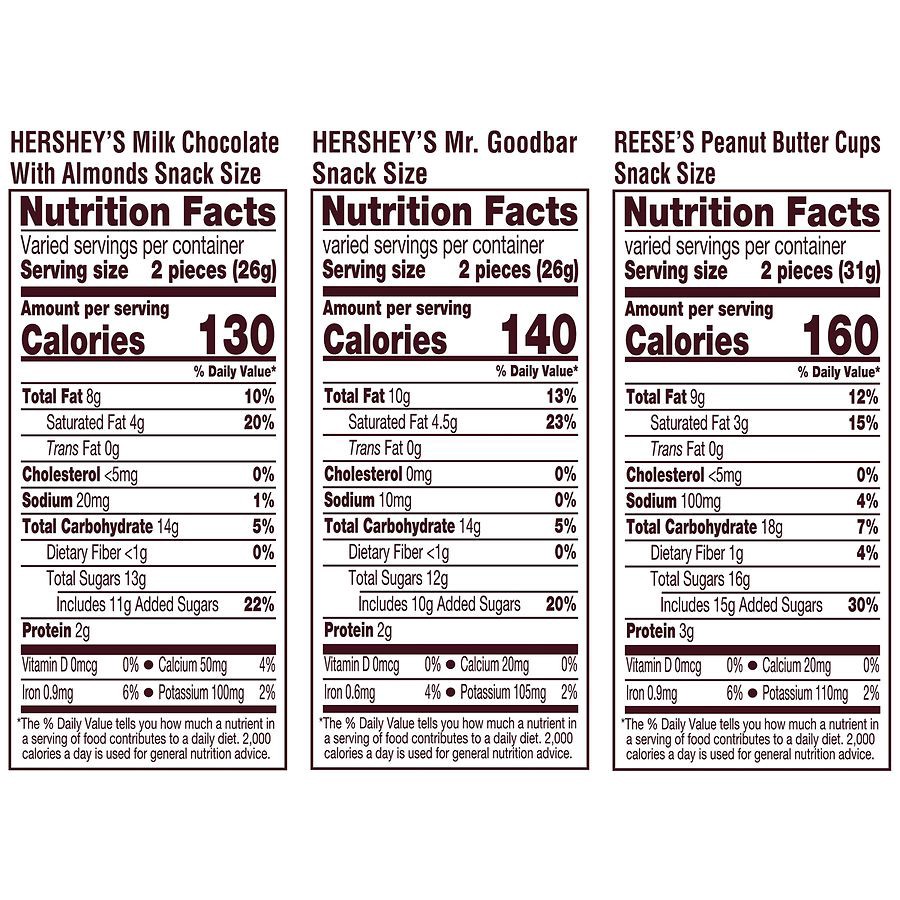 slide 3 of 4, HERSHEY'S and REESE'S Assorted Chocolate Flavored Snack Size, Candy Party Pack, 29.2 oz, 29.2 oz
