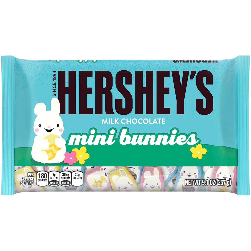 slide 1 of 1, HERSHEY'S Hershey&#39;s Pastel Easter Milk Chocolate Mini Bunnies, 9.1 oz