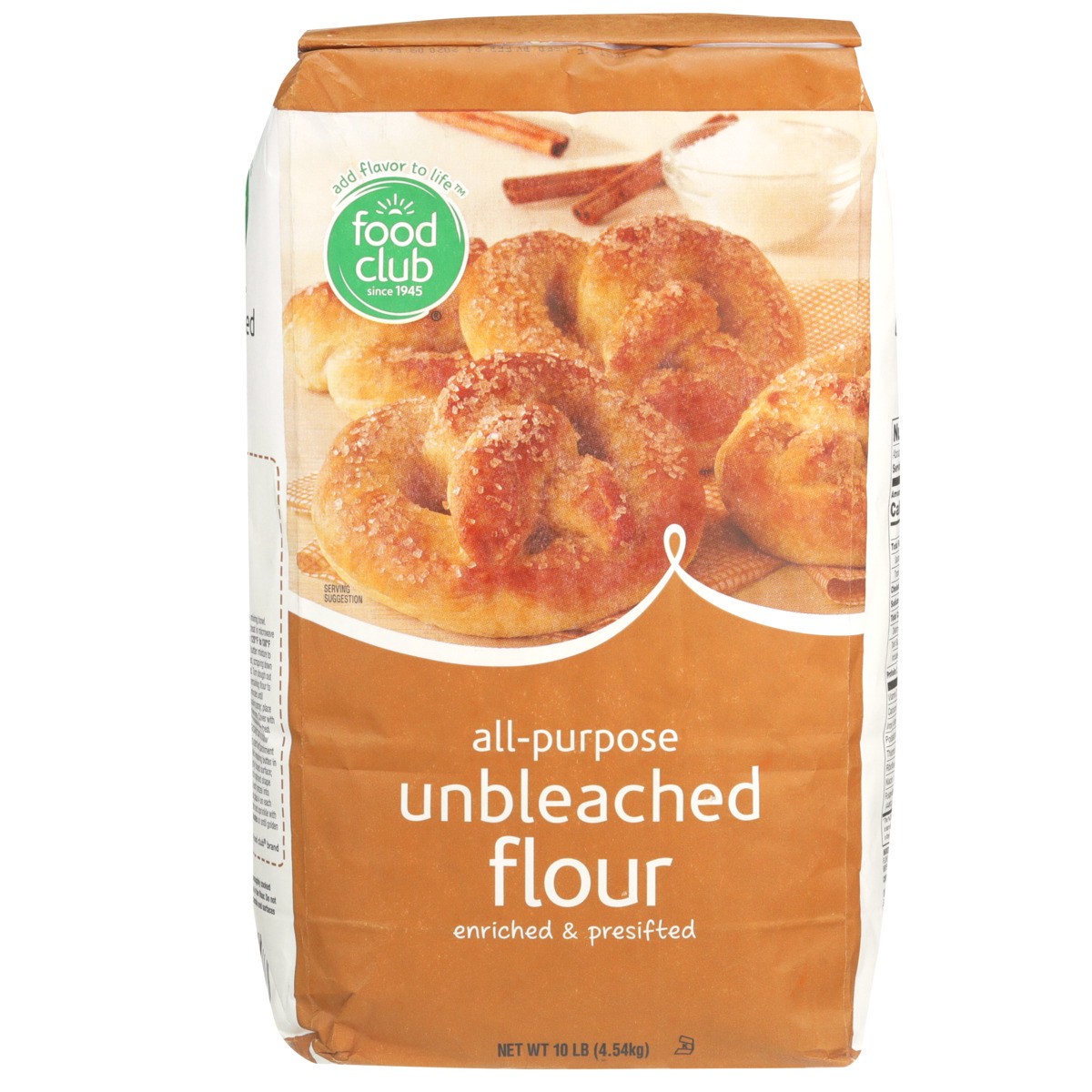 slide 9 of 9, Food Club Enriched & Presifted All-purpose Unbleached Flour, 10 lb