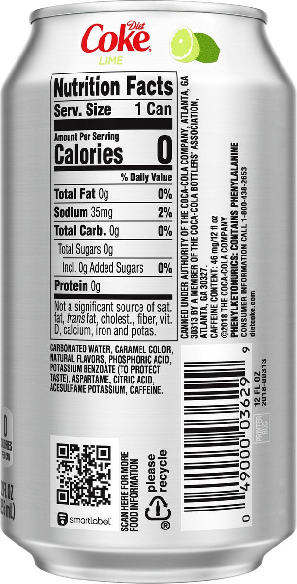 slide 6 of 12, Diet Coke with Lime Can, 12 fl oz, 12 oz