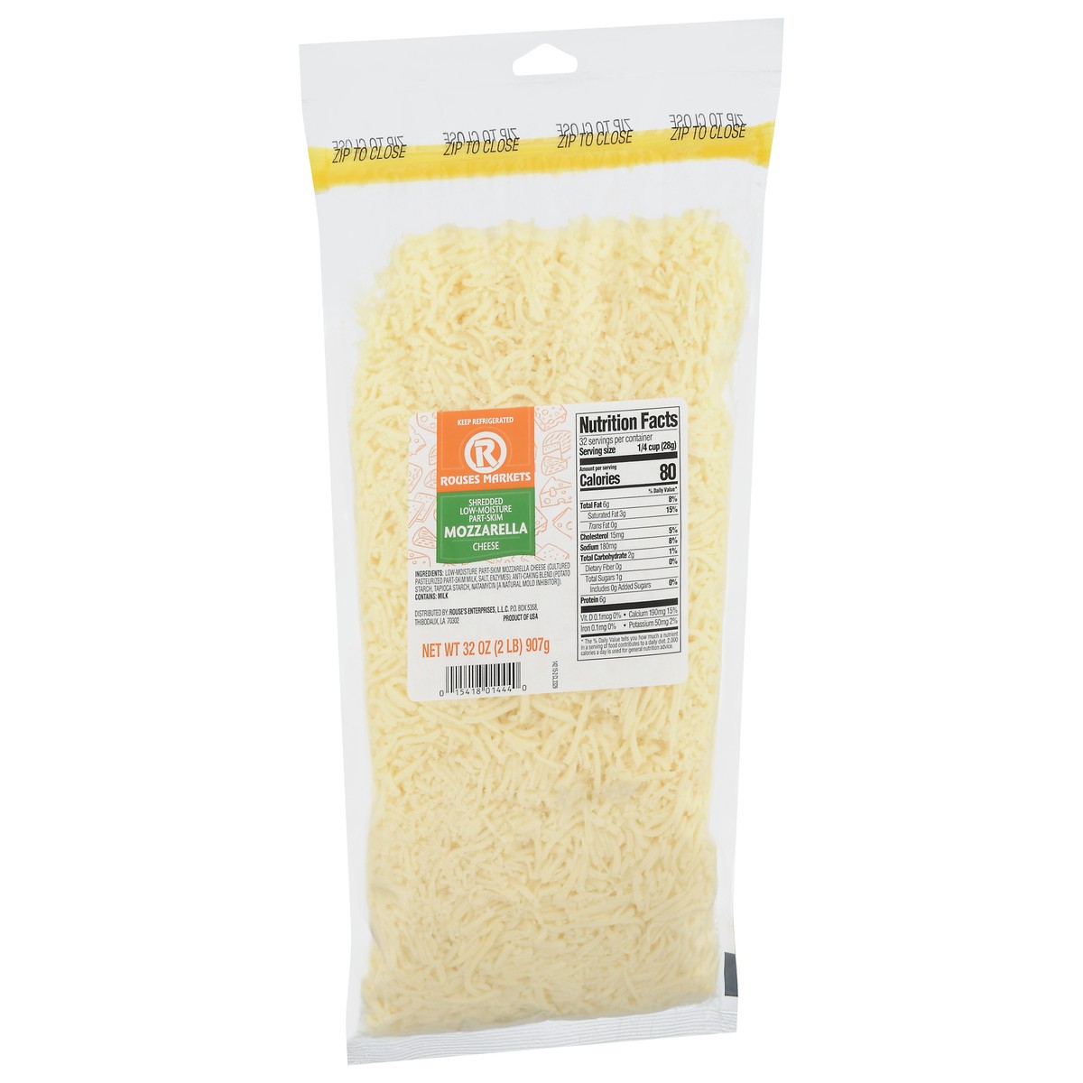 slide 9 of 9, Rouses Markets Low Moisture Part Skim Mozzarella Shredded Cheese 32 oz, 32 oz