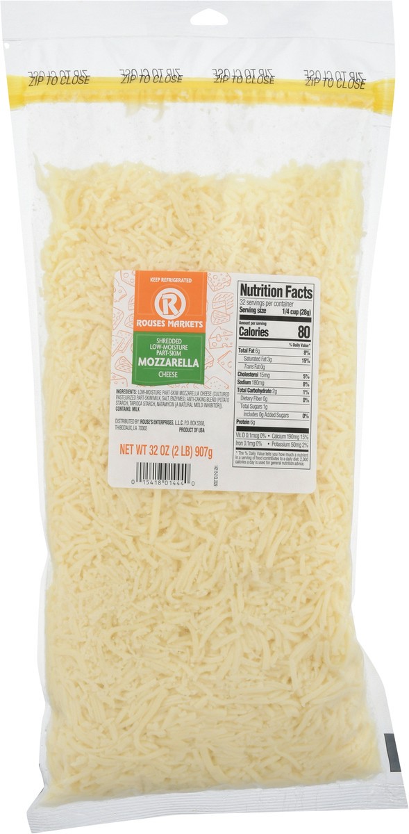 slide 4 of 9, Rouses Markets Low Moisture Part Skim Mozzarella Shredded Cheese 32 oz, 32 oz