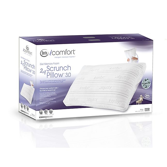 slide 4 of 4, Serta iComfort Scrunch 3.0 Queen Bed Pillow - White, 1 ct