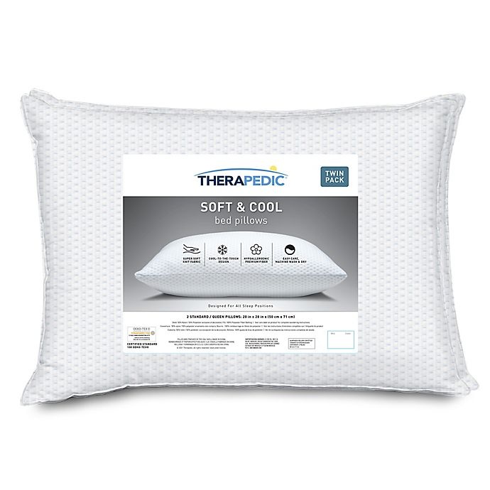 slide 3 of 3, Therapedic Soft & Cool Standard/Queen Bed Pillows, 2 ct