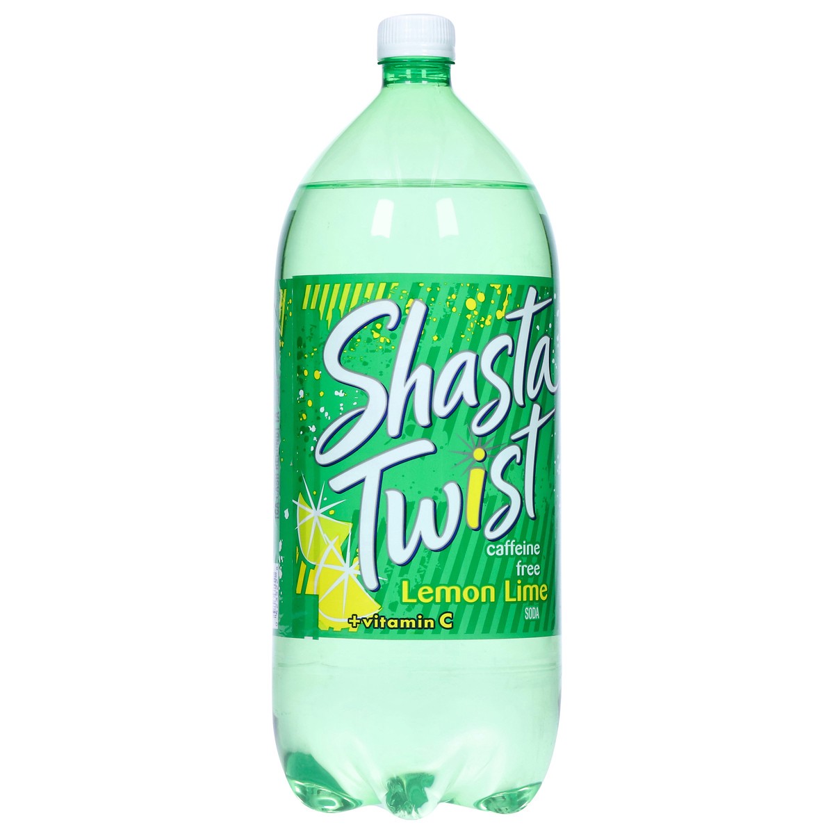 slide 2 of 9, Shasta Twist Caffeine Free + Vitamin C Lemon Lime Soda 2 l, 67.6 oz