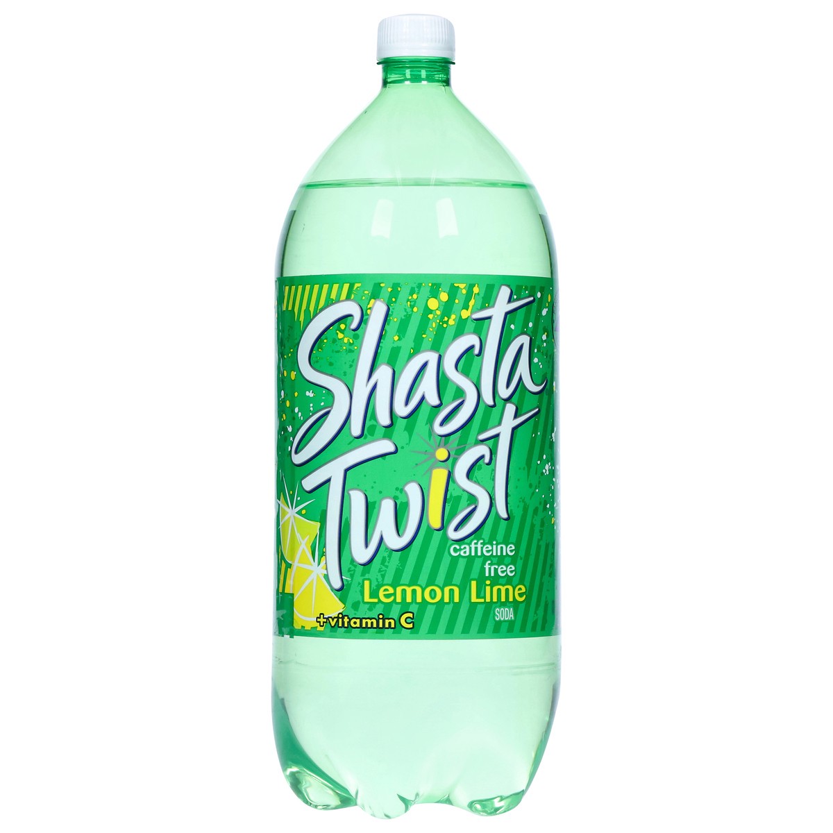 slide 1 of 9, Shasta Twist Caffeine Free + Vitamin C Lemon Lime Soda 2 l, 67.6 oz