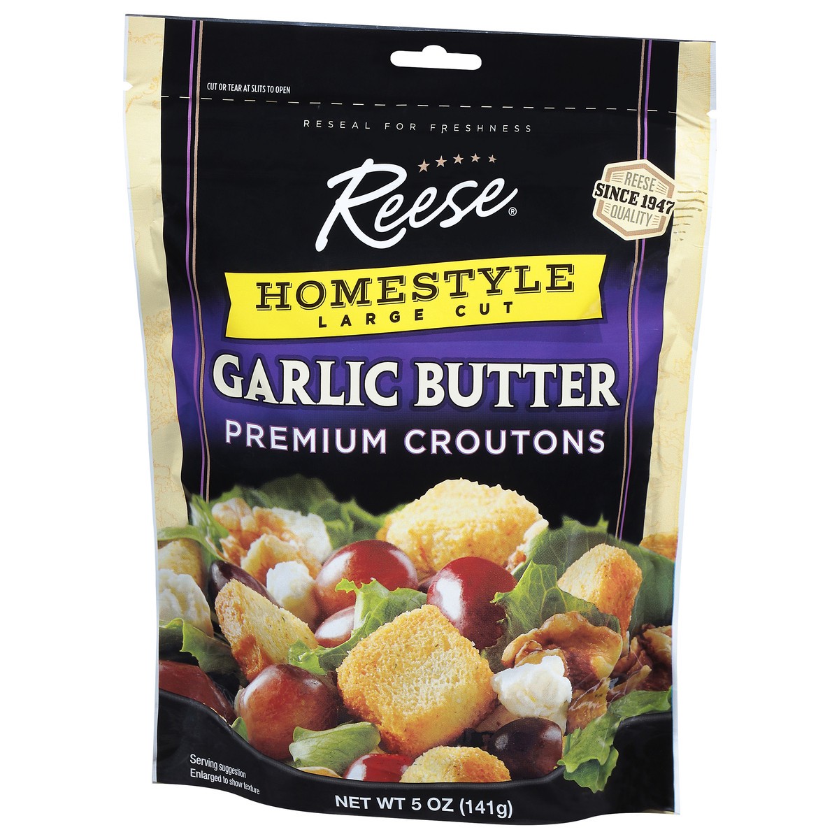 slide 2 of 9, Reese Homestyle Large Cut Premium Garlic Butter Croutons 5 oz, 5 oz