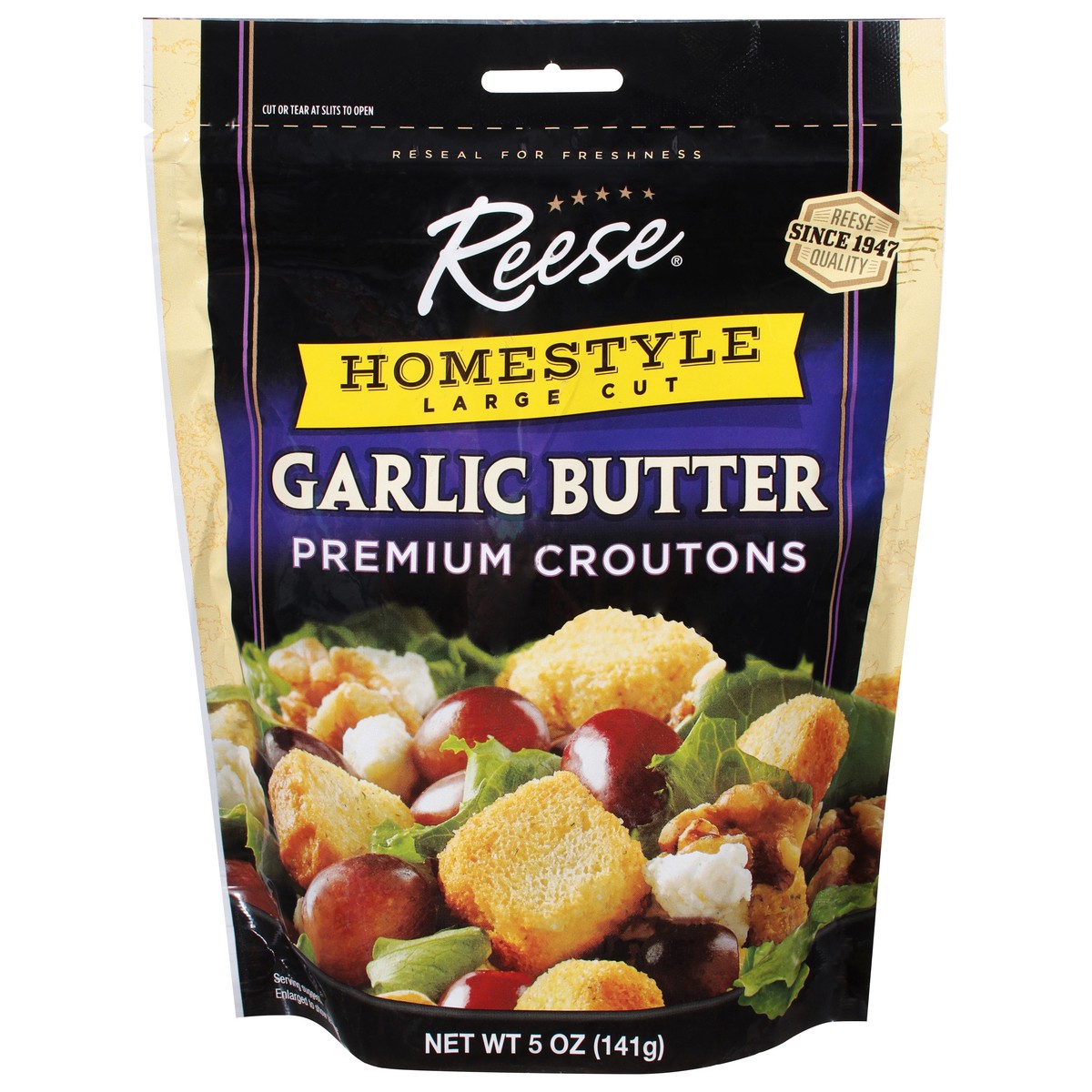 slide 1 of 9, Reese Homestyle Large Cut Premium Garlic Butter Croutons 5 oz, 5 oz