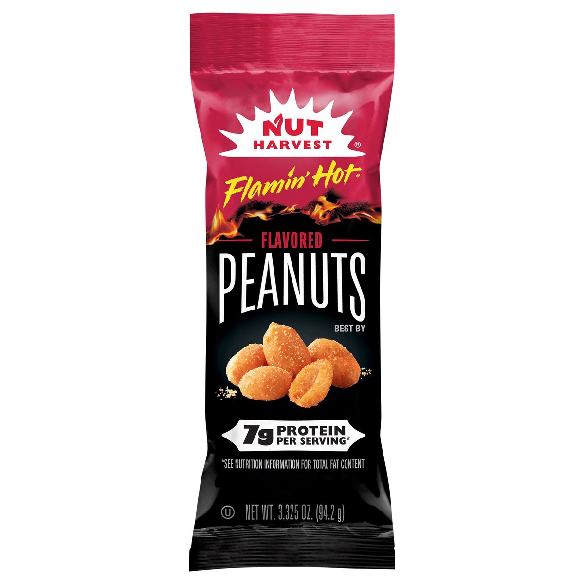 slide 2 of 8, Nut Harvest Peanuts Flamin Hot Flavored 3.35 Oz, 3.33 oz