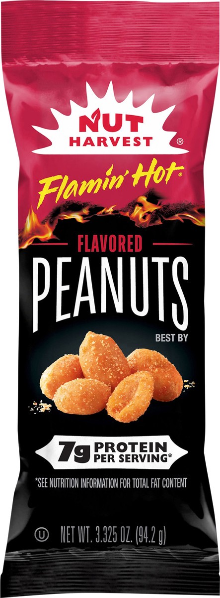 slide 6 of 8, Nut Harvest Peanuts Flamin Hot Flavored 3.35 Oz, 3.33 oz