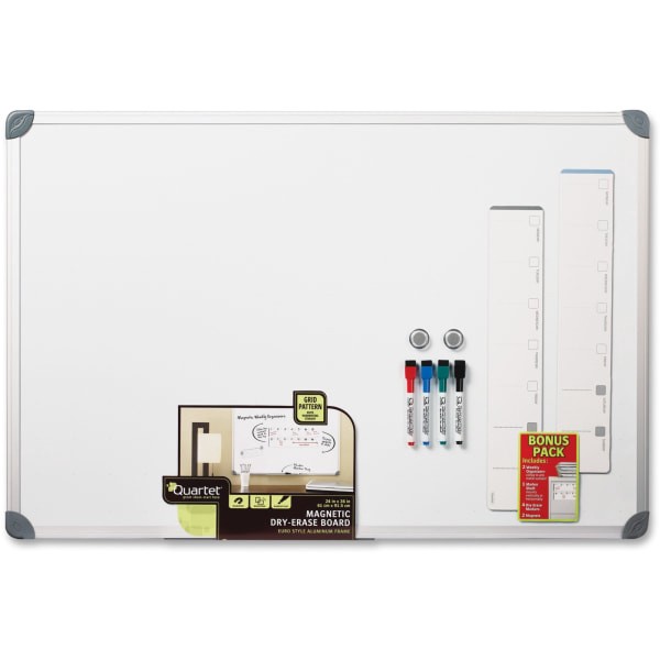 slide 2 of 2, Quartet Euro-Style Magnetic Dry-Erase Board Aluminum Frame, 24 in x 36 in