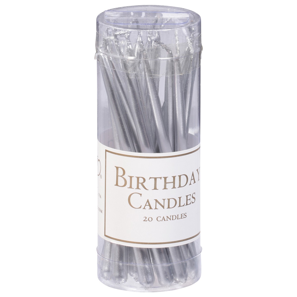 slide 2 of 11, Caspari Silver Birthday Candles 20 ea, 20 ct