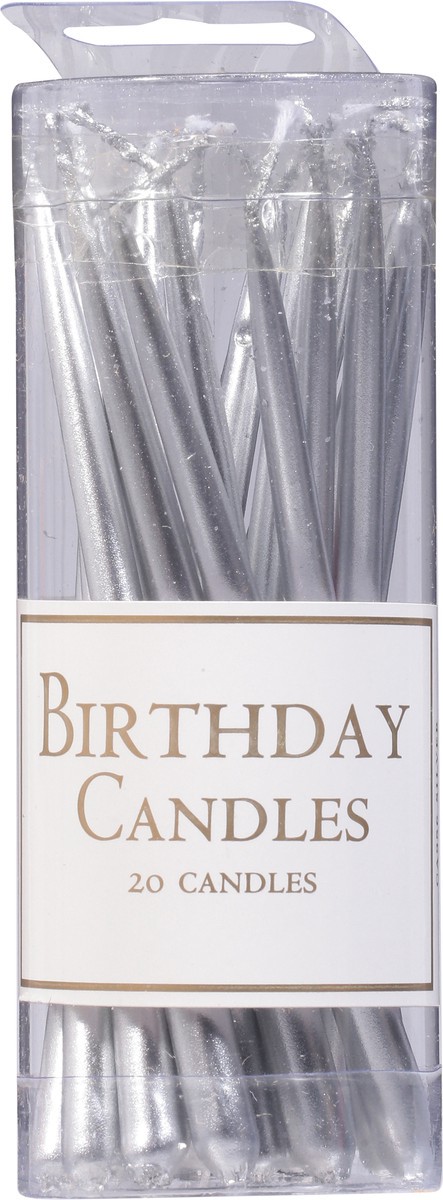 slide 11 of 11, Caspari Silver Birthday Candles 20 ea, 20 ct