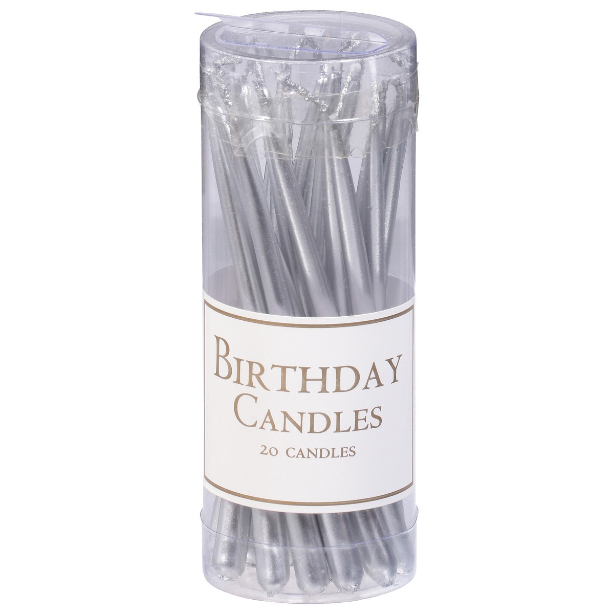 slide 8 of 11, Caspari Silver Birthday Candles 20 ea, 20 ct