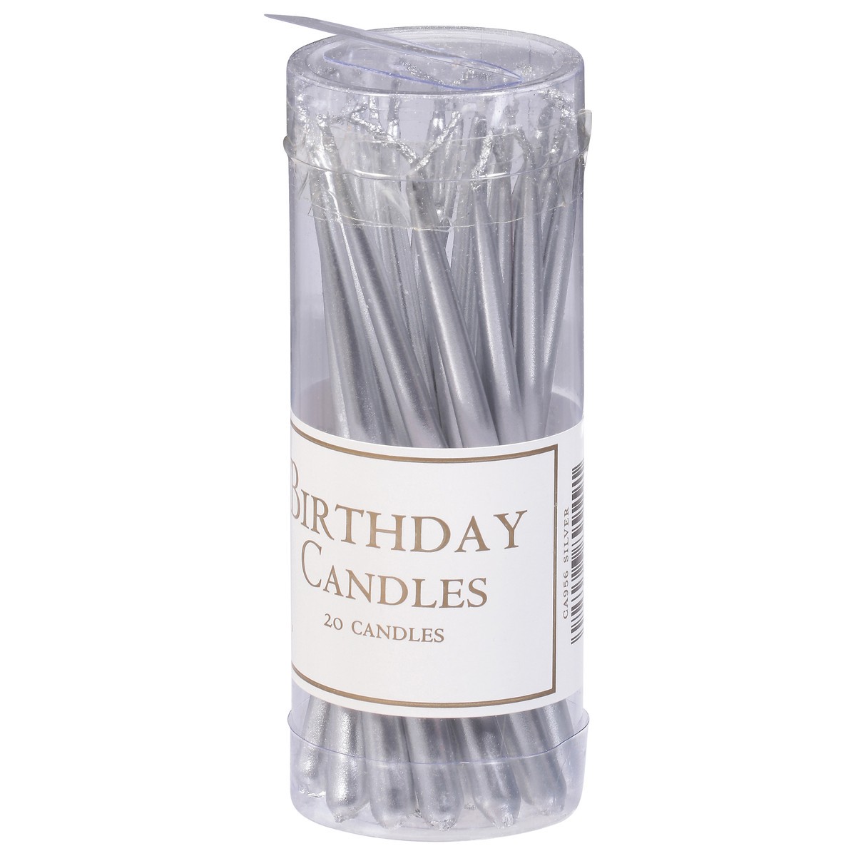 slide 10 of 11, Caspari Silver Birthday Candles 20 ea, 20 ct