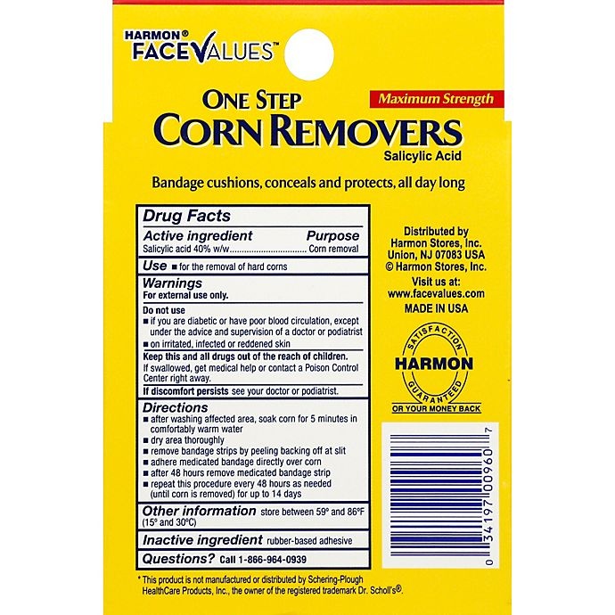 slide 2 of 2, Harmon Face Values One Step Corn Removers with Salicylic Acid, 6 ct