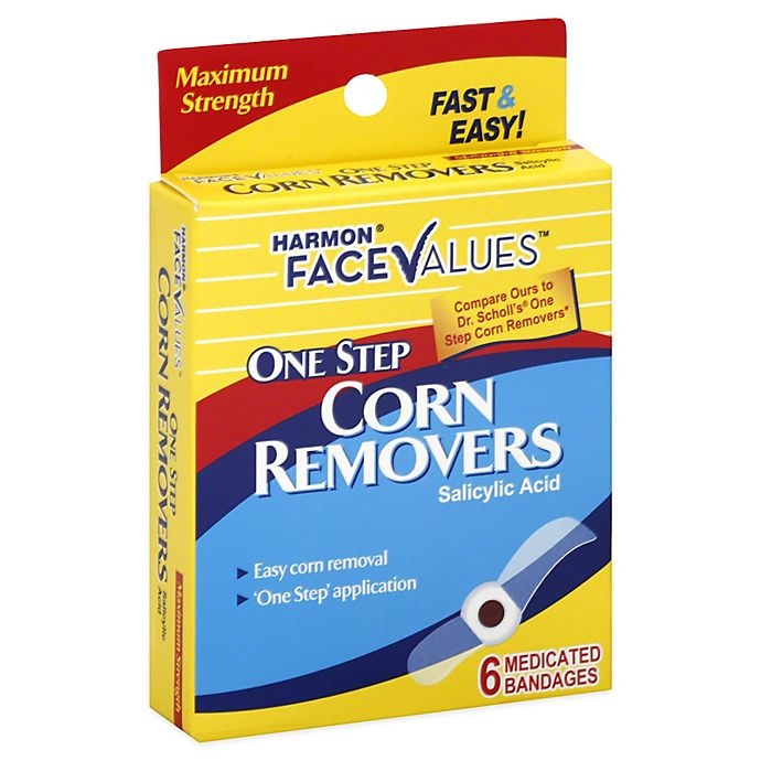 slide 1 of 2, Harmon Face Values One Step Corn Removers with Salicylic Acid, 6 ct