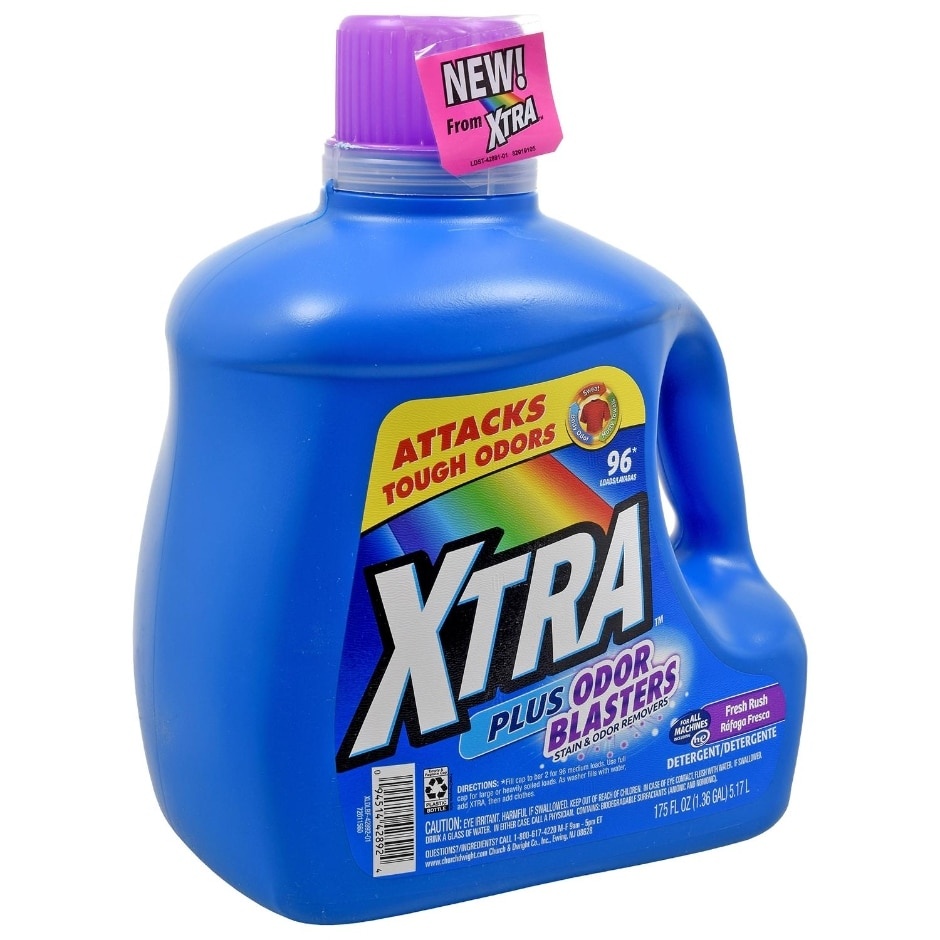 slide 1 of 1, Xtra Plus Odor Blasters Liquid Laundry Detergent, Fresh Rush,, 175 oz