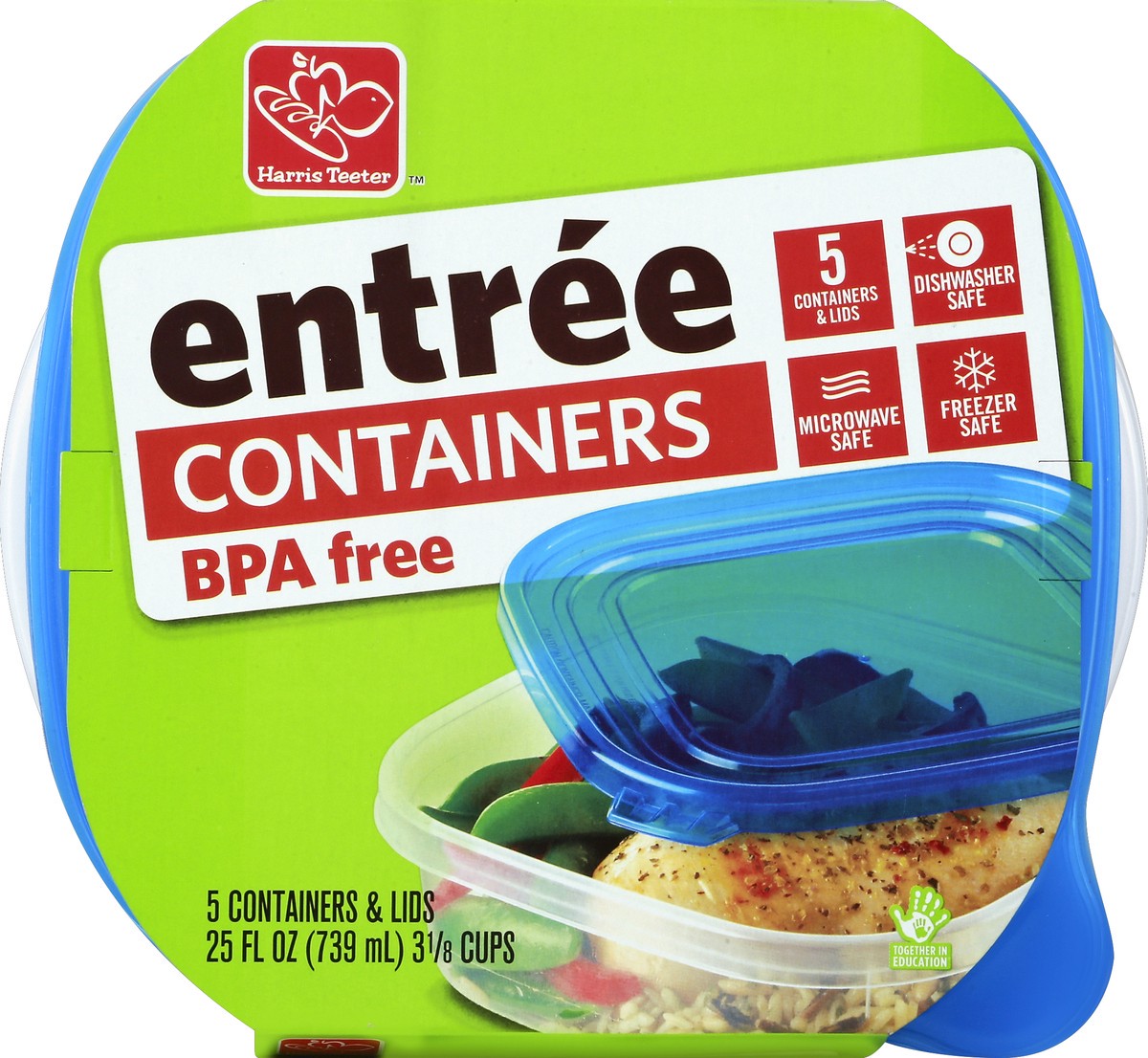 slide 2 of 5, Harris Teeter Storage Container Entree, 5 ct