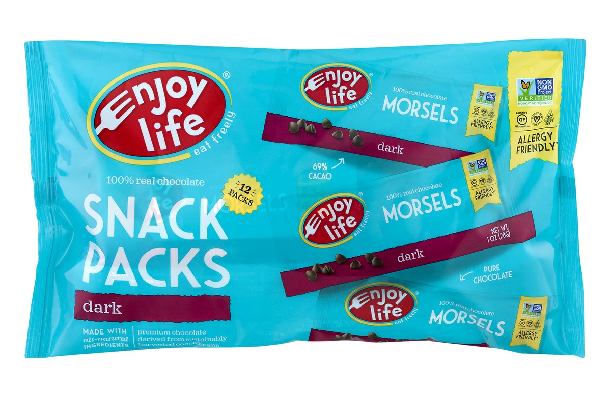 slide 1 of 6, Enjoy Life Dark Chocolate Morsels Snack Packs, 12 oz