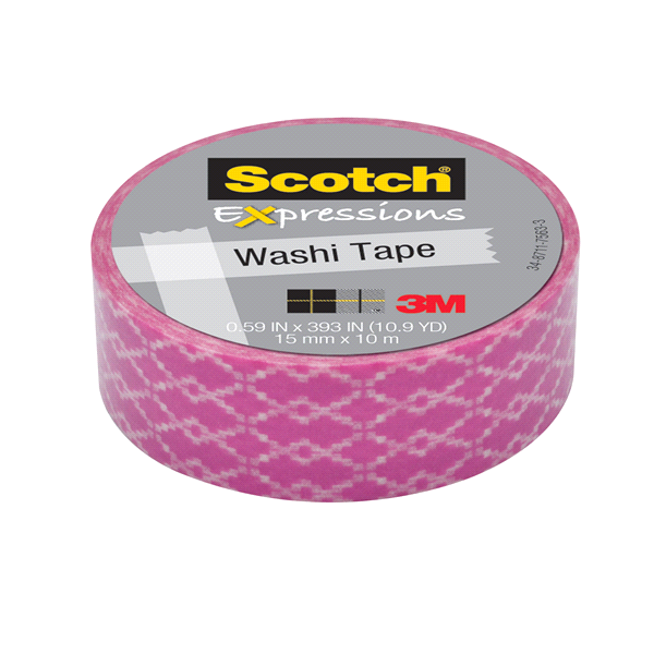 slide 1 of 2, Scotch Expressions Washi Tape,.59 in x 393 in, Purple Weave, 1 ct