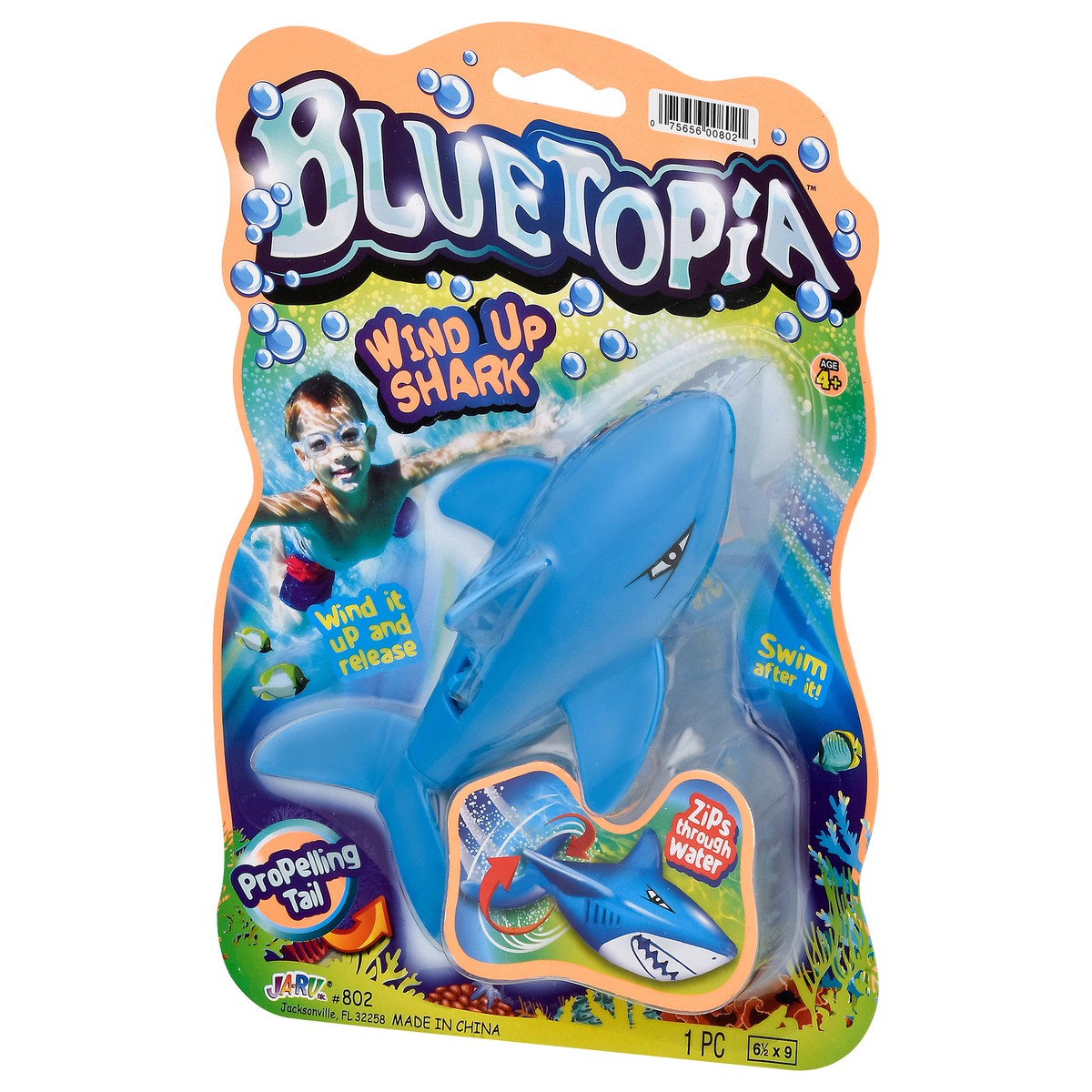 slide 9 of 9, Ja-Ru Blutopia Wind Up Shark Water Toy, 1 ct