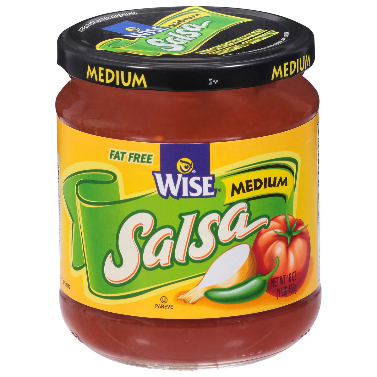 slide 1 of 9, Wise Fat Free Medium Salsa 16 oz, 16 oz