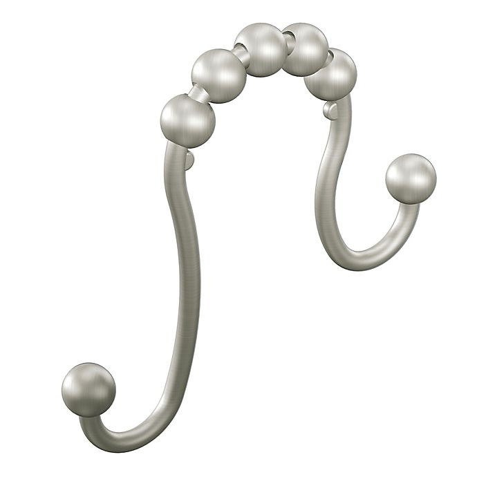 slide 6 of 7, Moen Double Shower Curtain Hooks - Brushed Nickel, 12 ct