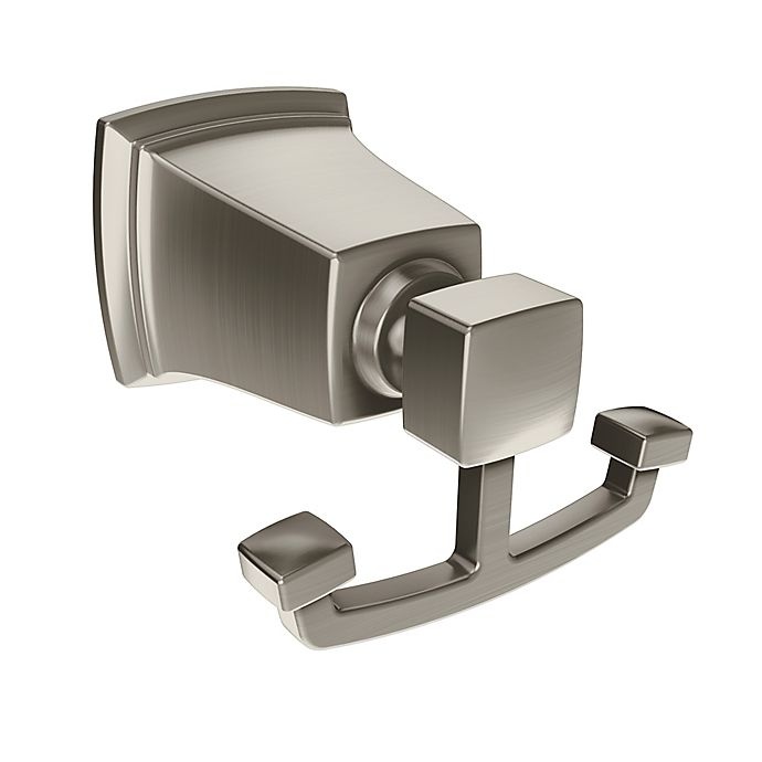 slide 1 of 3, Moen Boardwalk Double Robe Hook - Brushed Nickel, 1 ct