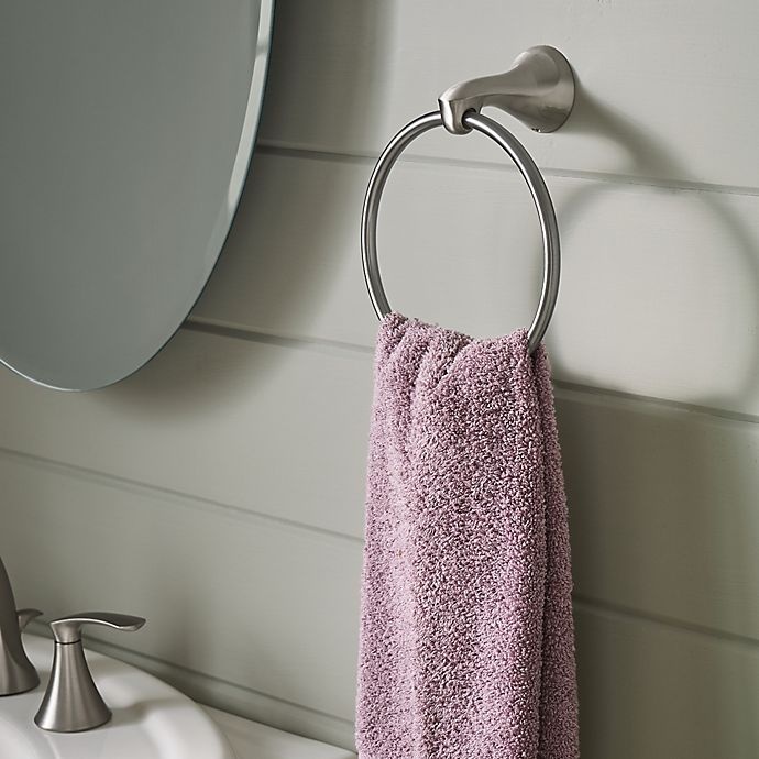 slide 4 of 6, Moen Darcy Press & Mark Towel Ring - Brushed Nickel, 1 ct