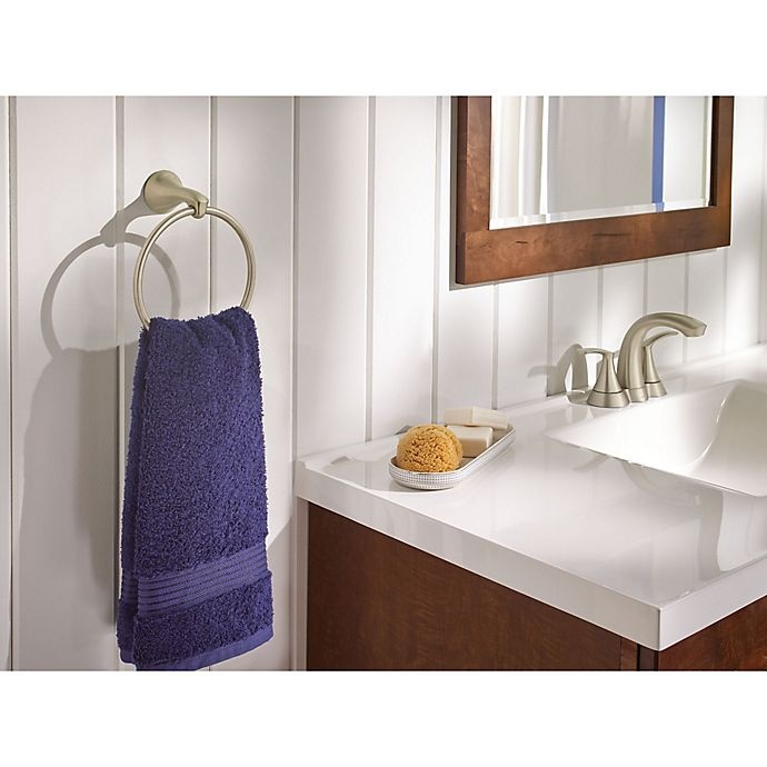 slide 5 of 6, Moen Darcy Press & Mark Towel Ring - Brushed Nickel, 1 ct