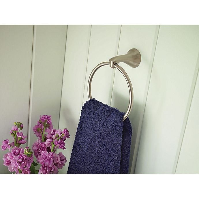 slide 6 of 6, Moen Darcy Press & Mark Towel Ring - Brushed Nickel, 1 ct