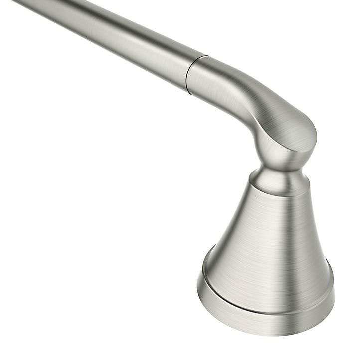 slide 4 of 7, Moen Tiffin Towel Bar with Press & Mark - Brushed Nickel, 24 in