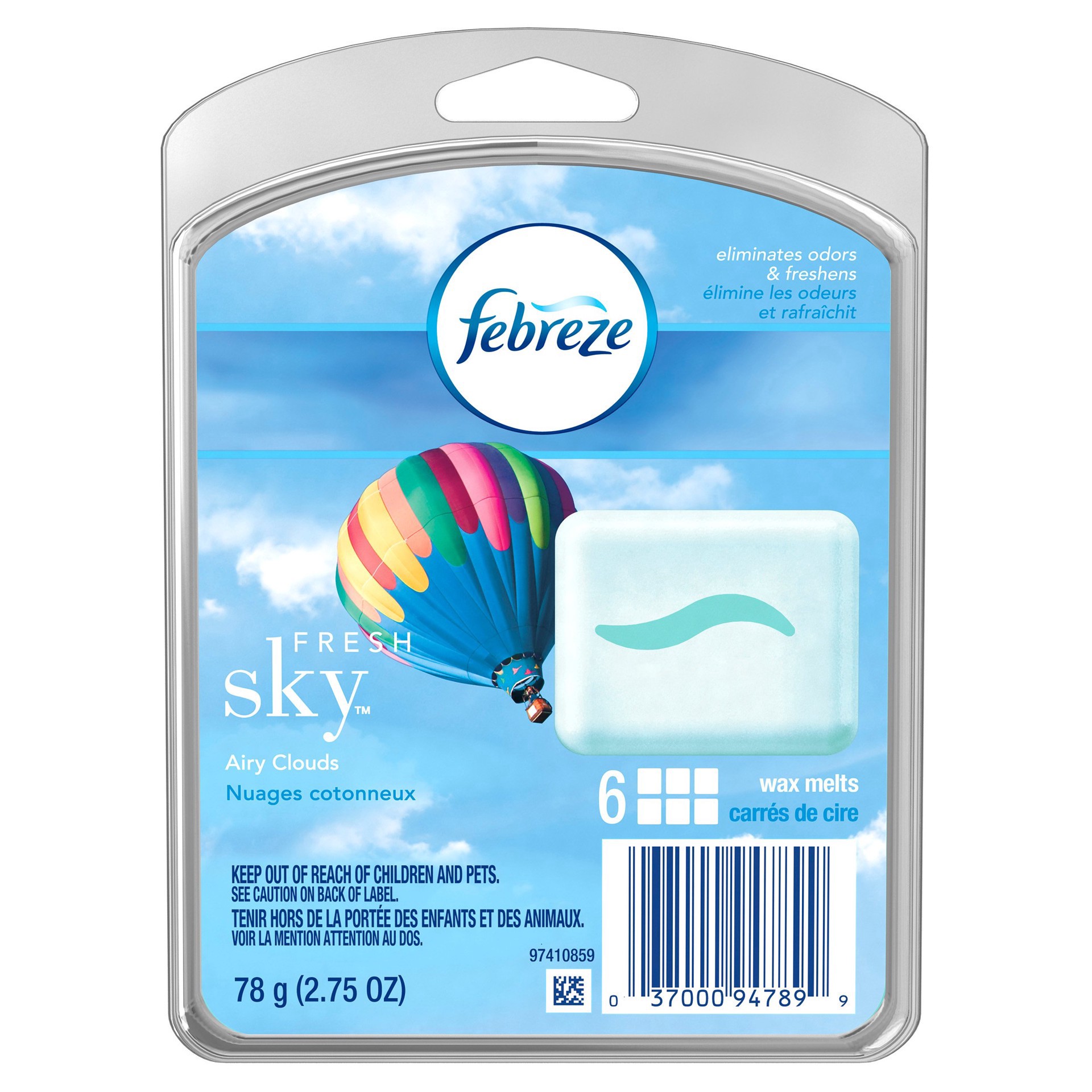 slide 1 of 1, Febreze Wax Melts Air Freshener, Fresh Sky Airy Clouds, 2.75 oz