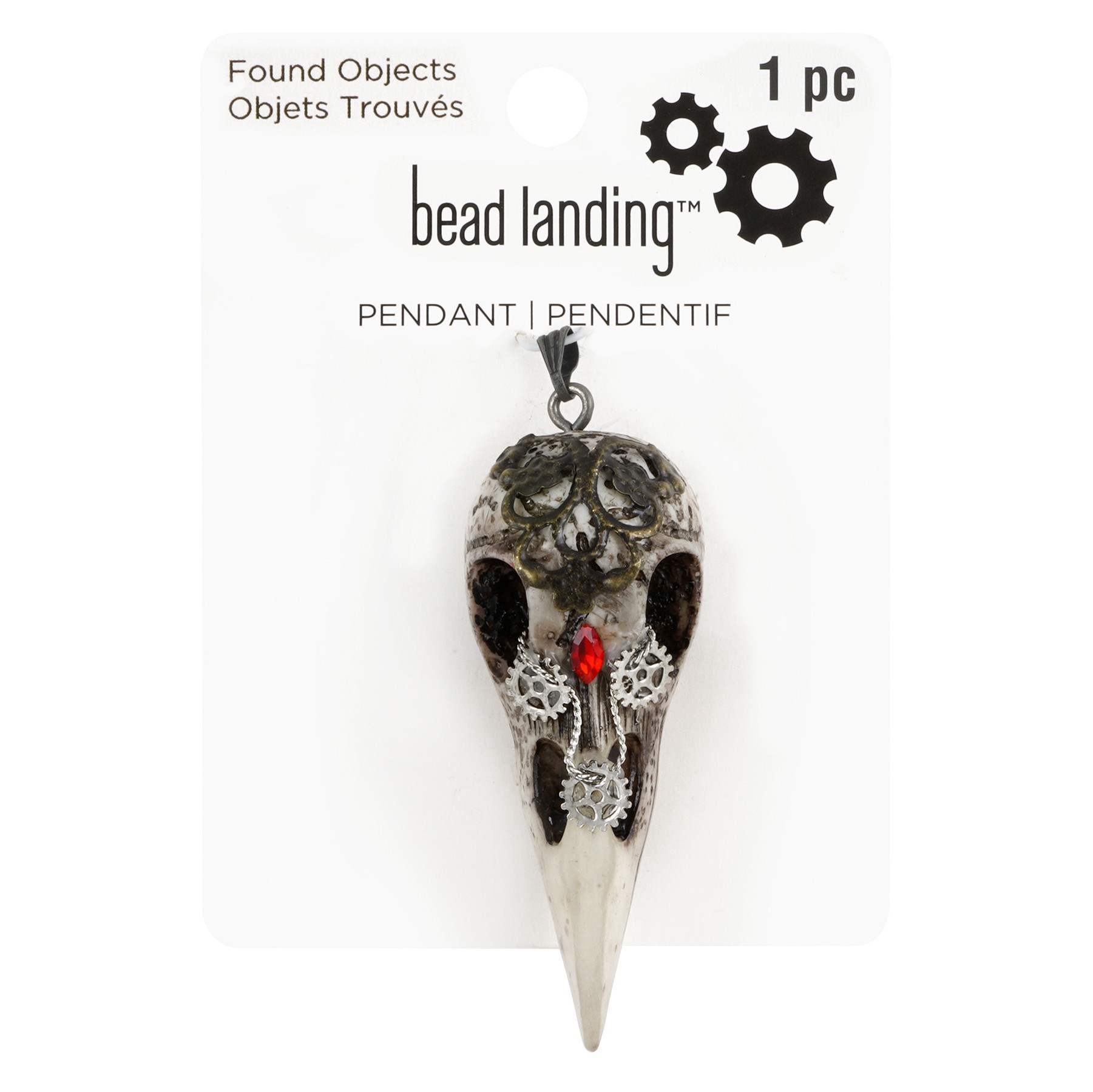 slide 3 of 3, Found Objects Bird Pendant By Bead Landing, 23mm x 60mm