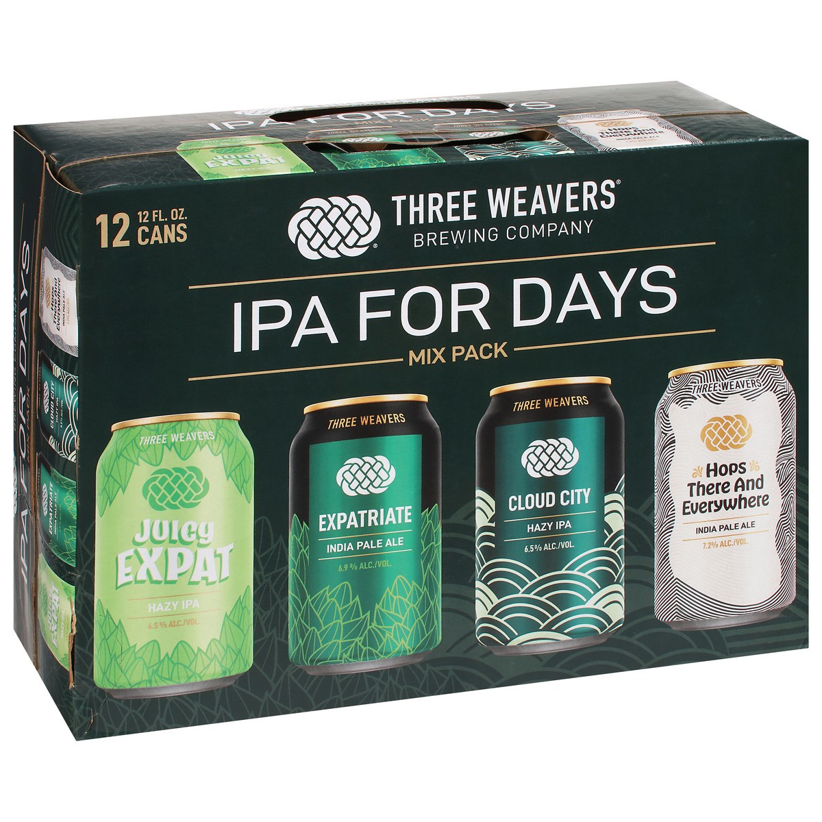 slide 3 of 9, Three Weavers IPA for Days Beer Mix Pack 12 - 12 fl oz Cans, 12 ct; 12 oz