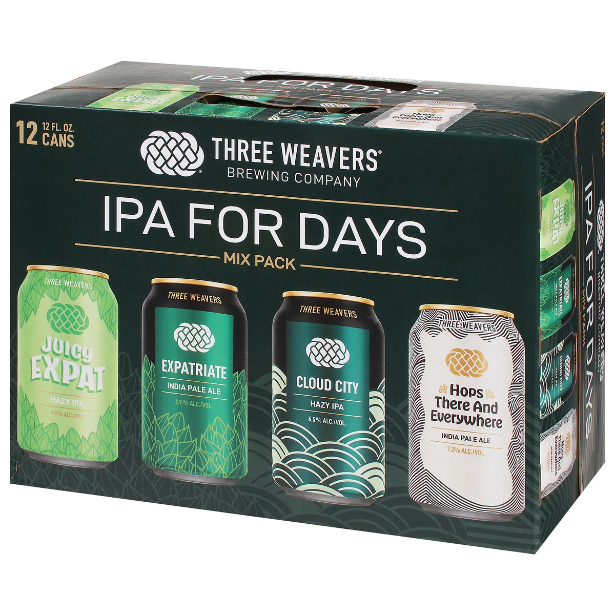slide 5 of 9, Three Weavers IPA for Days Beer Mix Pack 12 - 12 fl oz Cans, 12 ct; 12 oz