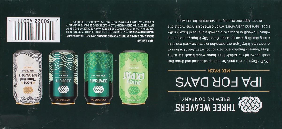 slide 8 of 9, Three Weavers IPA for Days Beer Mix Pack 12 - 12 fl oz Cans, 12 ct; 12 oz