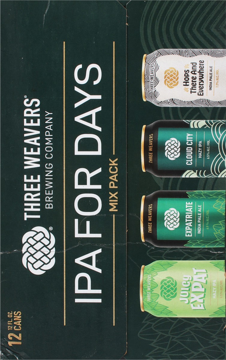 slide 2 of 9, Three Weavers IPA for Days Beer Mix Pack 12 - 12 fl oz Cans, 12 ct; 12 oz